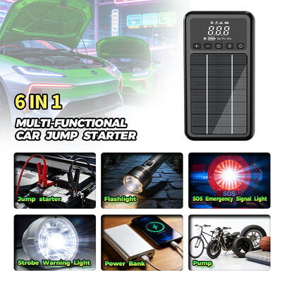 Solar 1000A Peak Current Multi-Function Jump Starter with 150PSI Air Compressor and High-Rate Polymer Ternary Lithium Battery