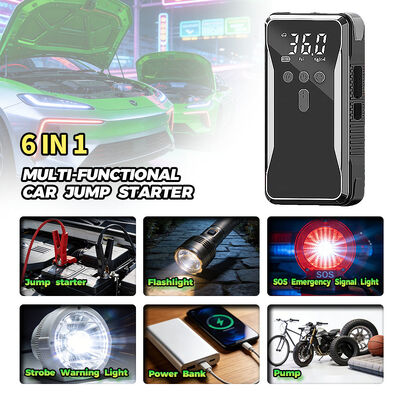 1000A Peak 12V Multi-Function Jump Starter with 150PSI Digital Air Compressor for Emergency Vehicle Starting and Tire Inflation