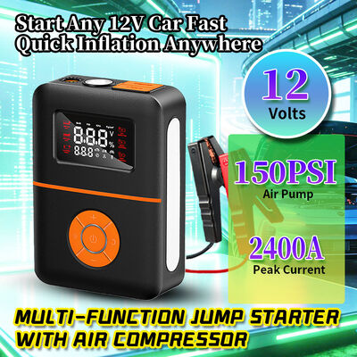 2400A Peak Current Multi Functional Jump Starter with 150PSI Air Pump and 16000mAh Portable Battery Pack