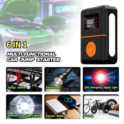 2400A Peak Current Multi Functional Jump Starter with 150PSI Air Pump and 16000mAh Portable Battery Pack