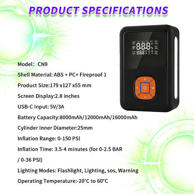 6-In-1 Multi-Function 2400A Peak Current Vehicle Jump Starter With 150 PSI Smart Inflator