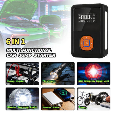 6-In-1 Multi-Function 2400A Peak Current Vehicle Jump Starter With 150 PSI Smart Inflator