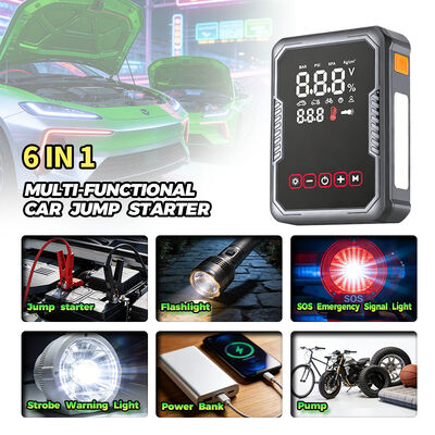 2400A Peak Current Multi Functional Jump Starter with 150 PSI Air Compressor and 8000mAh Battery Capacity