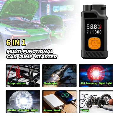 Portable 8000mAh Multi Functional Jump Starter with 150 PSI Air Inflator and 1200A Peak Current