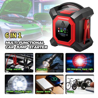 Portable 24V Jump Starter with 64000mAh Battery 2000A Peak Current and 150PSI Air Compressor