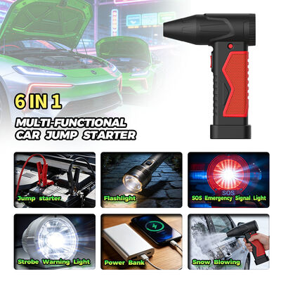 12000mAh Multi Functional Jump Starter with Built-In Air Compressor and Flame-Retardant ABS + PC Housing