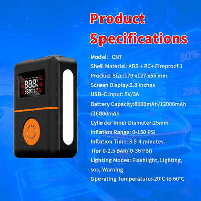 2400A Peak Jump Starter with 150PSI Air Compressor & 12000mAh Power Bank
