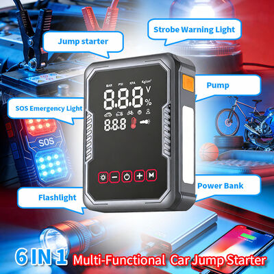 2400A Peak Current Multi-Function Jump Starter with 150PSI Air Compressor and 16000mAh Battery