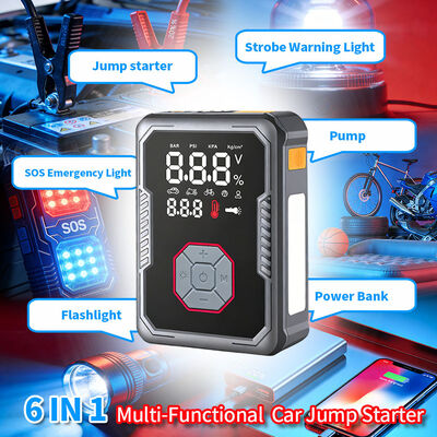 2400A Peak Current Multi Functional Jump Starter with 150PSI Digital Air Compressor and 16000mAh Battery Capacity