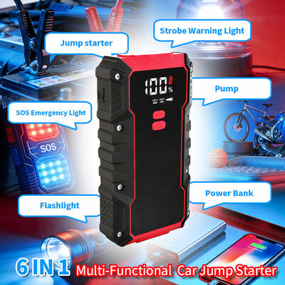 16000mAh Multi-Function Jump Starter with 150 PSI Air Compressor and LED Emergency Torch for Cars and SUVs