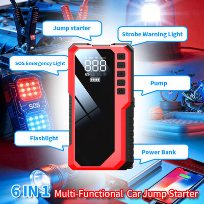 600A Peak Current Jump Starter with 150 PSI Air Compressor and 6400mAh Portable Power Bank