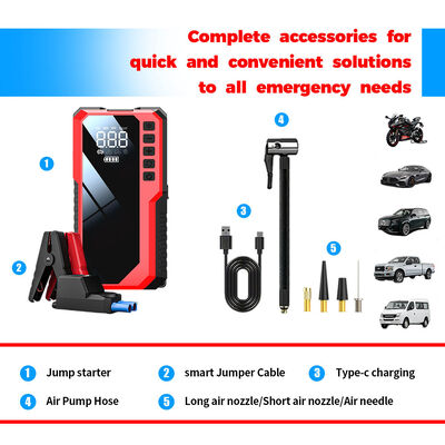 600A Peak Current Jump Starter with 150 PSI Air Compressor and 6400mAh Portable Power Bank