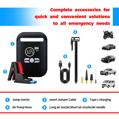Multi-Function 8000mAh Car Jump Starter with 150 PSI Tire Inflator and Portable Power Bank