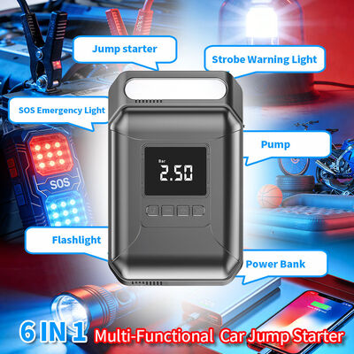 12V 8000mAh Portable Car Jump Starter with 150 PSI Tire Inflator and Power Bank Function