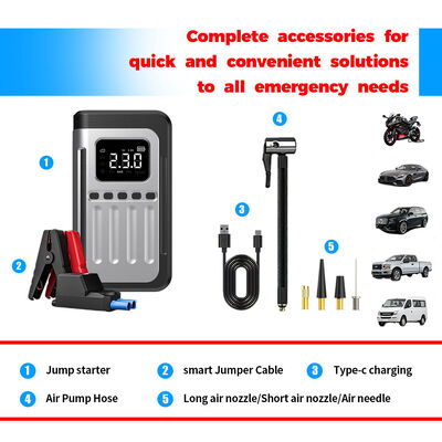 8000mAh Multi-Function Jump Starter with 150 PSI Air Compressor and Emergency Power Supply