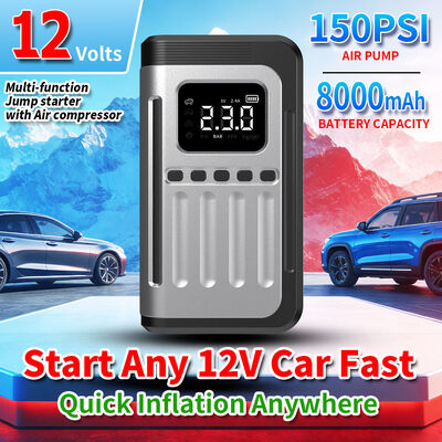 8000mAh Multi-Function Jump Starter with 150 PSI Air Compressor and Emergency Power Supply