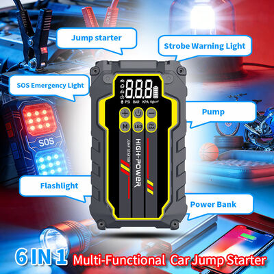 8000mAh 12V Portable Jump Starter with Built-In Air Inflator for Cars and Vehicles