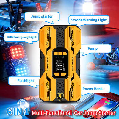 Multi-Function 8000mAh Automotive Jump Starter with Built-In Air Compressor for 12V Vehicles