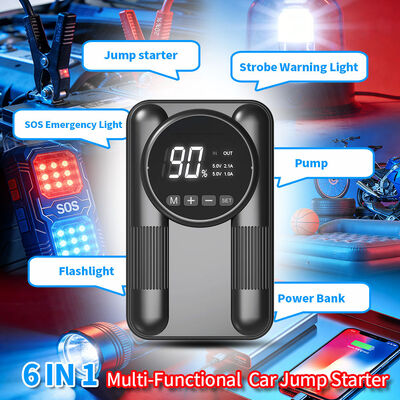 Portable 8000mAh Car Jump Starter with 150 PSI Air Compressor and 12V Vehicle Compatibility