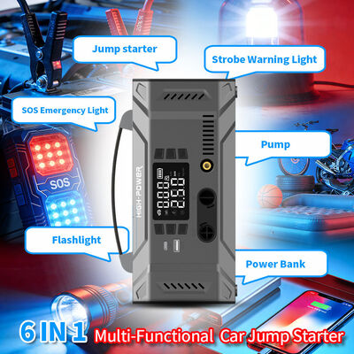 10000mAh 12V Car Jump Starter with 150 PSI Tire Inflator and 1000A Peak Current Portable Power Bank