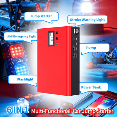 12000mAh Vehicle Battery Booster Pack with Air Compressor and USB Charger