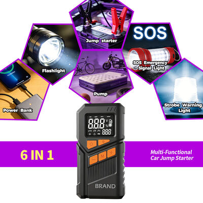 1800A Peak Current Car Jump Starter with 150PSI Air Compressor and 2.4 Inch Digital Display