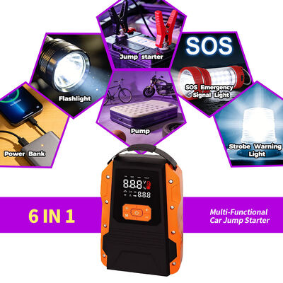 3000A Peak Current 12V Car Jump Starter with 150PSI Air Compressor and Digital Display