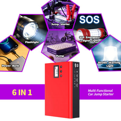 12V 12000mAh Vehicle Battery Booster with 1000A Peak Current and 150 PSI Tire Inflator Portable Power Bank