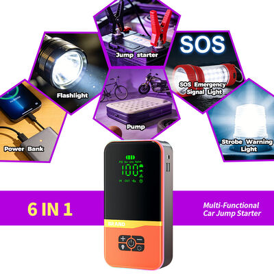 600A Peak Current Vehicle Jump Starter with Built-in 150 PSI Air Compressor and 30000mAh Battery Capacity