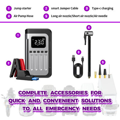 12V Automotive Jump Starter with 8000mAh Battery 150PSI Tire Pump and Multi-Mode LED Light