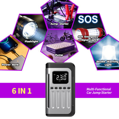 12V Automotive Jump Starter with 8000mAh Battery 150PSI Tire Pump and Multi-Mode LED Light