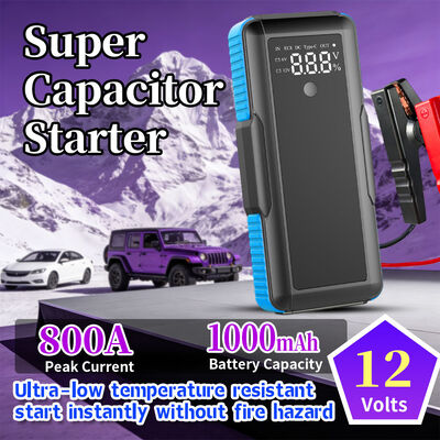Super Capacitor Jump Starter with 800A Peak Current and 1000A Starting Current for Reliable Vehicle Restart