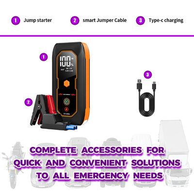 Portable Car Jump Starter with 600A Peak Current 8000mAh Battery and QC3.0 Fast Charging