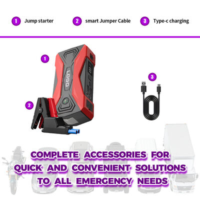 Portable Jump Starter with 8000mAh Power Bank 500A Peak Current and Multi-Function Charging for Emergency Car Battery Boosting