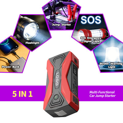 Portable Jump Starter with 8000mAh Power Bank 500A Peak Current and Multi-Function Charging for Emergency Car Battery Boosting