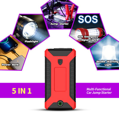 Portable 12V Car Battery Jump Starter with 600A Peak Power and 5400mAh Power Bank