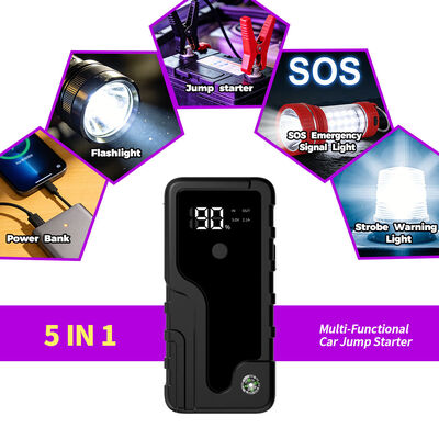 12V 600A Peak Current Car Jump Starter with 6400mAh Battery and LED Digital Display