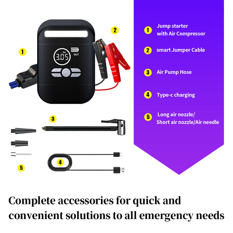 8000mAh Multi-Function Jump Starter and Battery Booster Pack with 150 ...