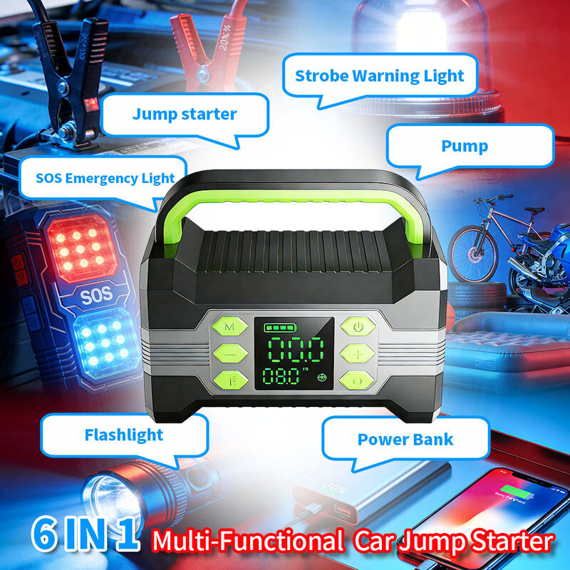 24000mAh Emergency Auto Battery Booster with Smart Tire Inflator