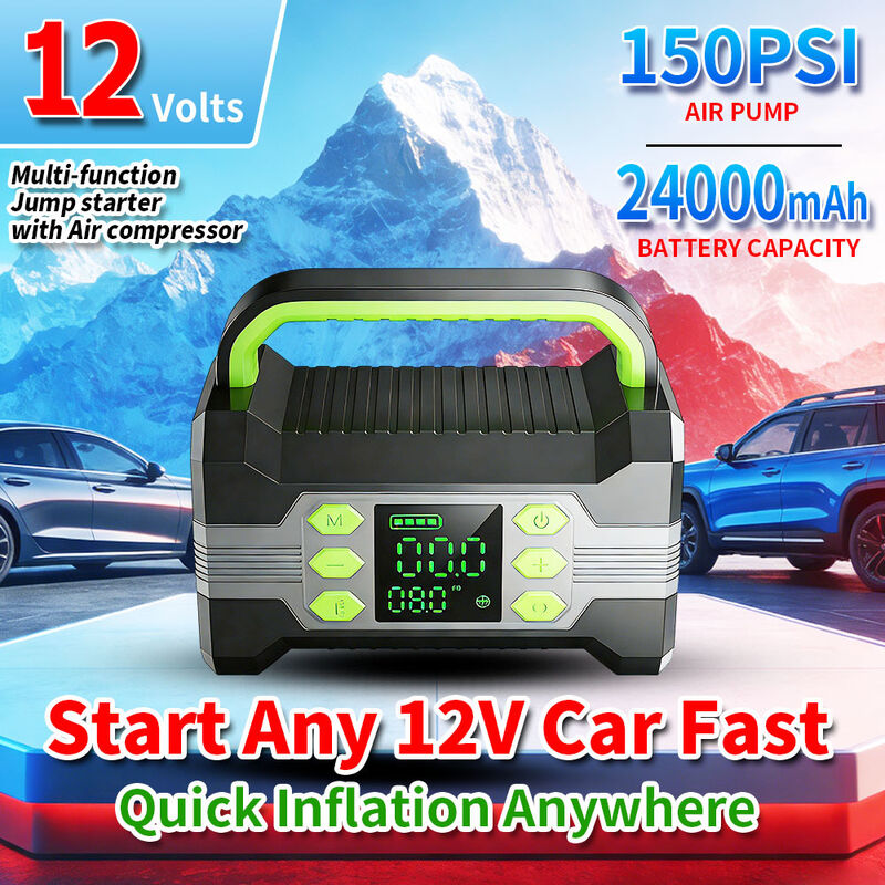 24000mAh Emergency Auto Battery Booster with Smart Tire Inflator