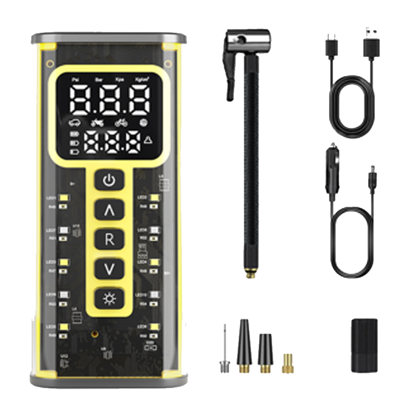 Digital Car Emergency Tire Inflator With Jump Starter Air Pump ADV Portable Tire Inflators 150PSI