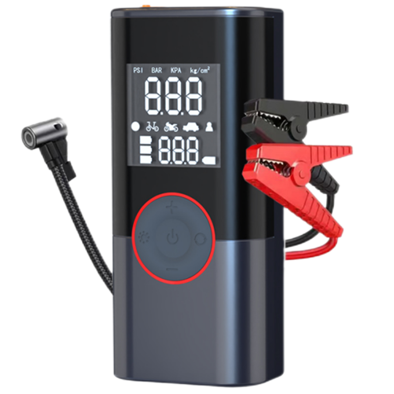 Portable Car Battery Jump Starter Pack Type C Jump Starter With Air Compressor 0-150PSI