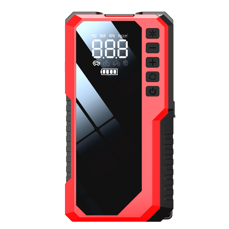 Multi Function Portable Battery Jump Starter 6400mAh 8000mAh 12V Emergency Jump Starter With Air Compressor