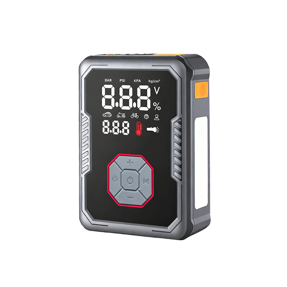 2025 new 1200A 1800A 2400A Vehicle Battery Jump Starter Pack With Air Compressor 3.2 Inch LED Display