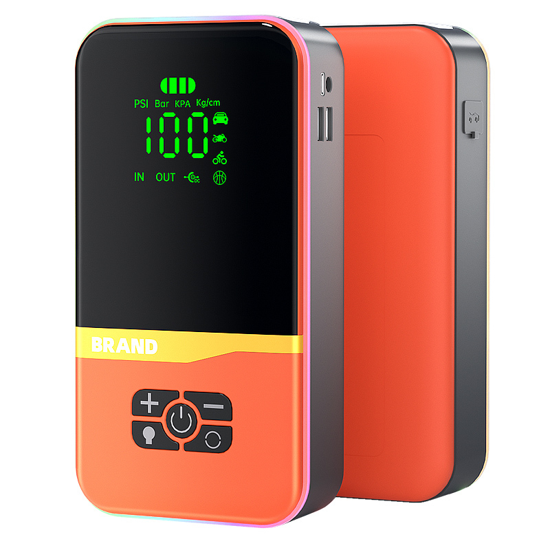 Multifunction Car Battery Jump Starter Pack Air Compressor With USB Port LED Light Flashing Warning Light