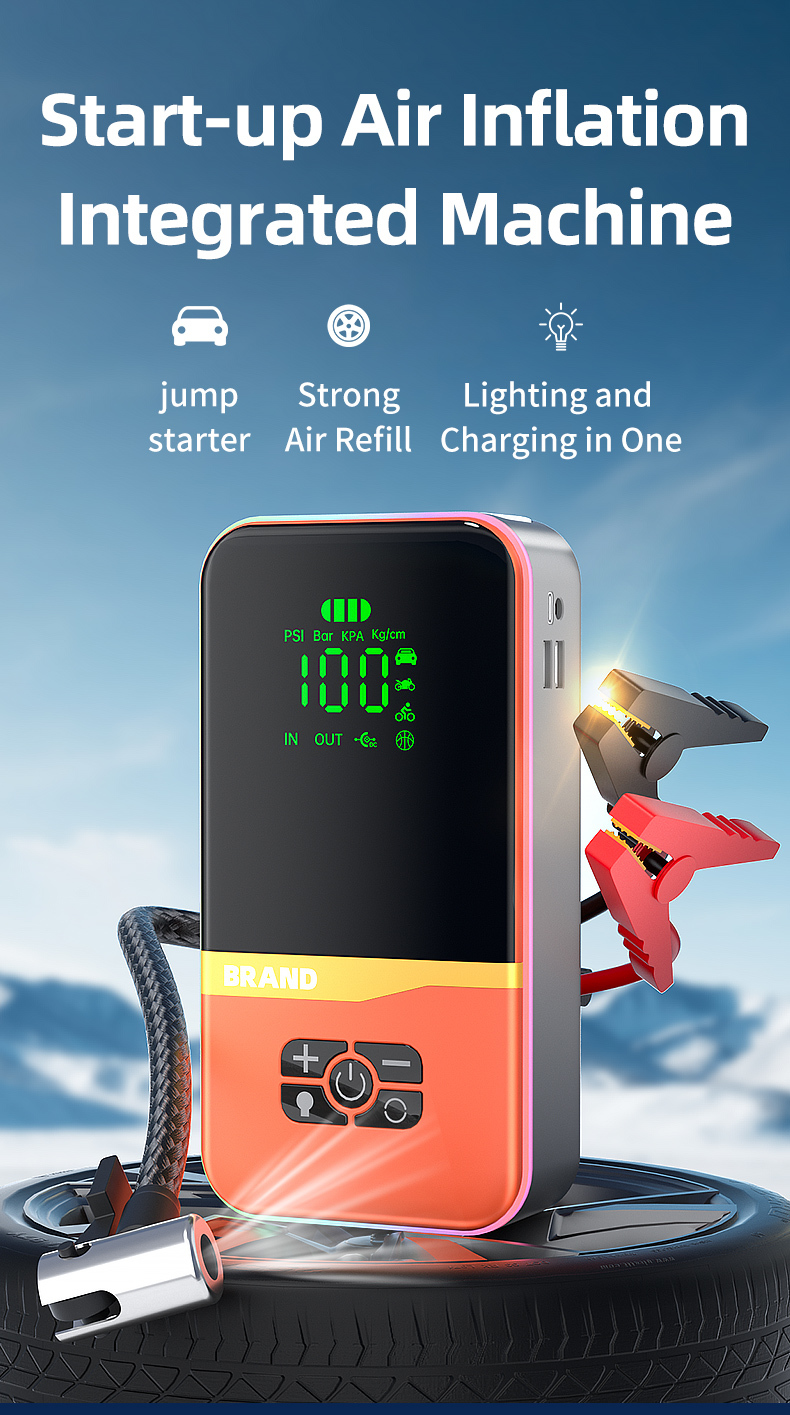 12V Auto Jump Starter Power Bank Multi Function Jump Starter With LED Flashlight Emergency Jump Starter Power Bank