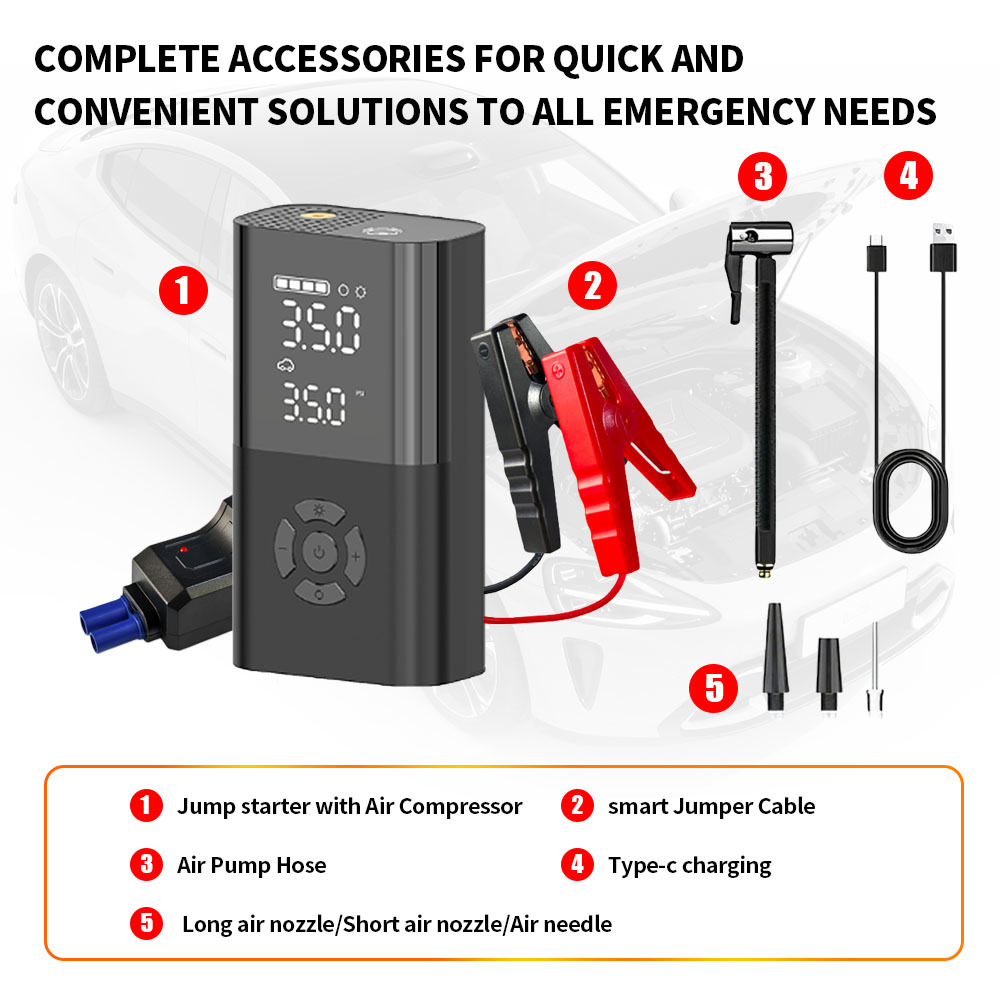Emergency Jump Starter  Portable Car Jump Starter Automobile Emergency Mobile Power Supply Power Bank