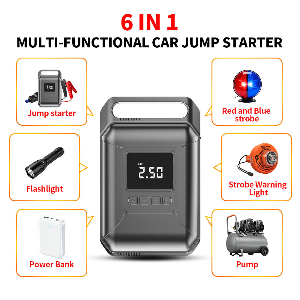 12V 8000mAh Compact Diesel Jump Starter Power Bank Portable Car Battery Jump Starter