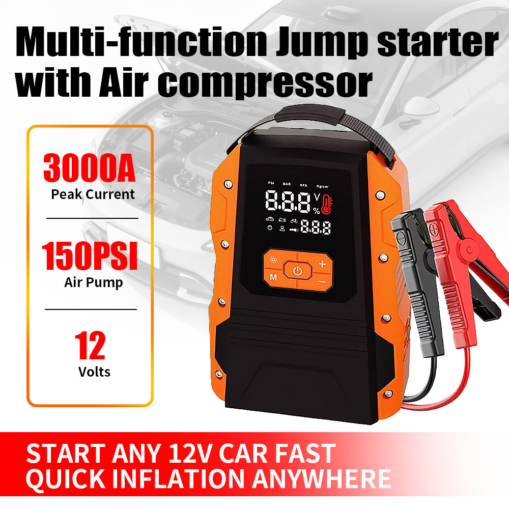 Portable Car Emergency Jump Starter 20000mAh 150PSI Auto Tire Inflator 12V Battery Jump Box Car Tire Pump