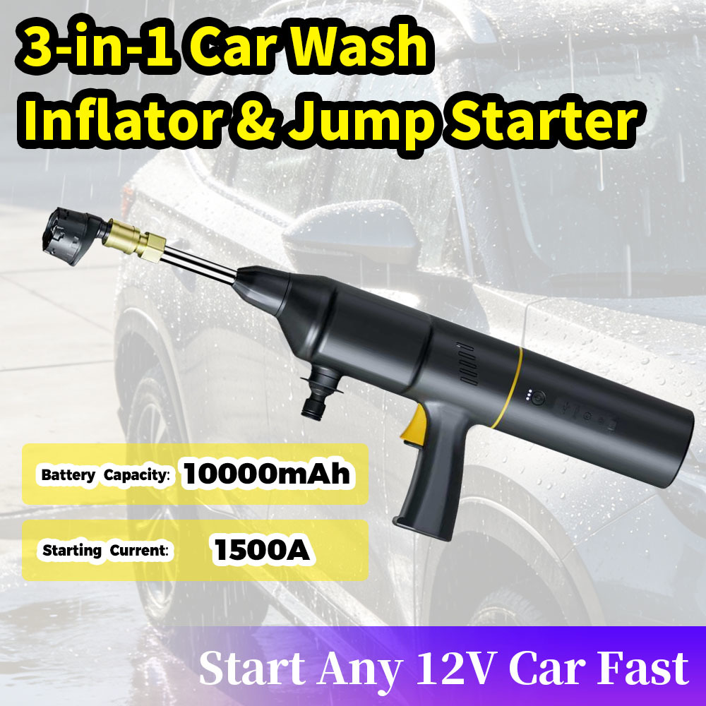 3-in-1 Function Emergency Kit with 10000mAh Battery and 1500A Peak Power Jump Starter